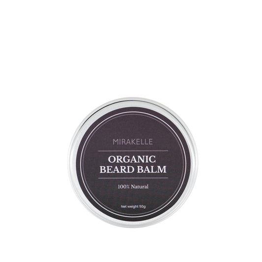 Mirakelle - Organic Beard Balm for Men / Mustache Wax for Thicker Facial Hair Growth - Leave in Conditioner - Softener - Moisturizer - All Natural Care Treatment
